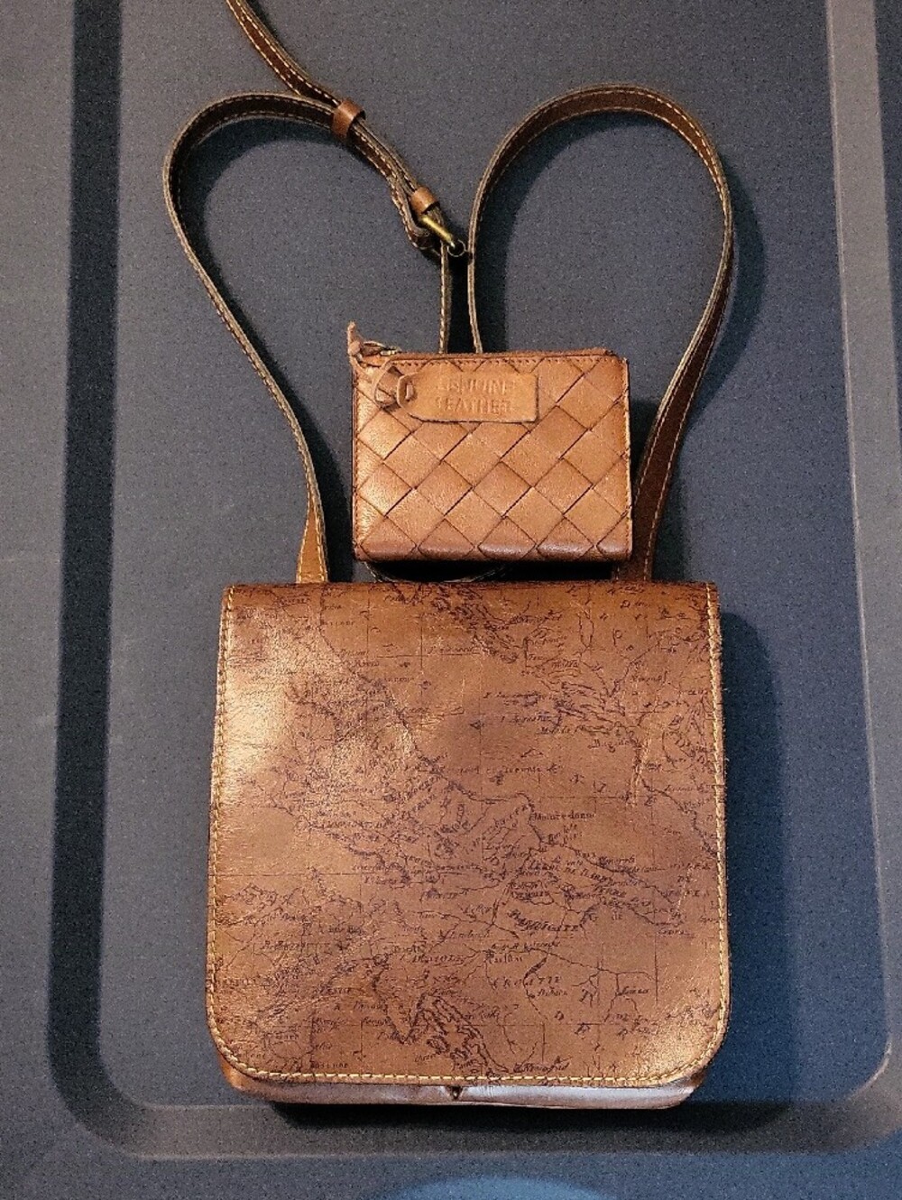 Patricia Nash Granada Crossbody Bag - Signature Map Print - Riot Rust.